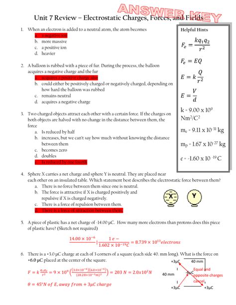 static electricity charge worksheet answers physics classroom